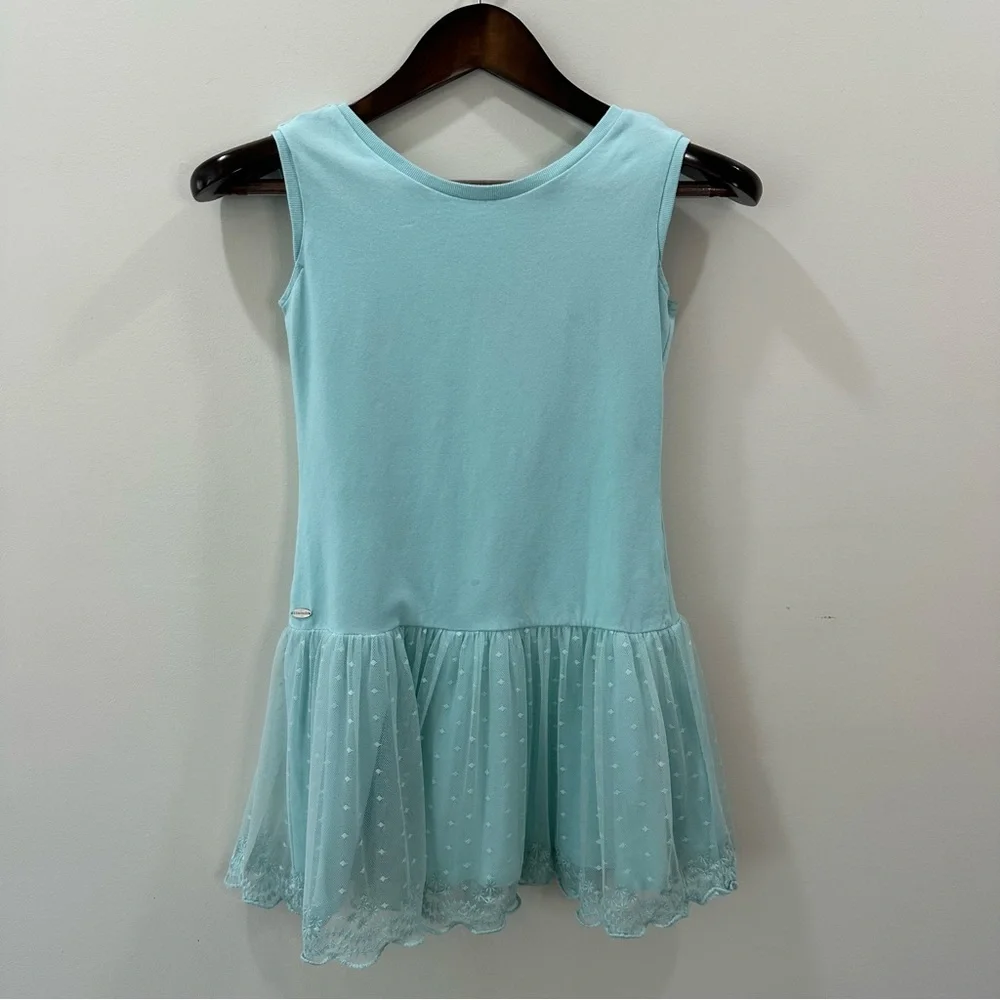 American Girl Truly Me Spring Breeze Dress Girls Size 10 Aqua Mesh Ruffle - Picture 7 of 14